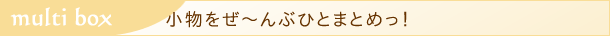 小物を全部ひとまとめっ!
