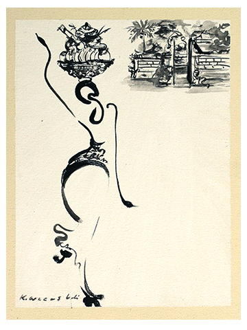 バリの祈りのバリ絵画の画像
