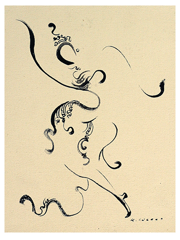 踊り子の髪飾りバリ絵画の画像