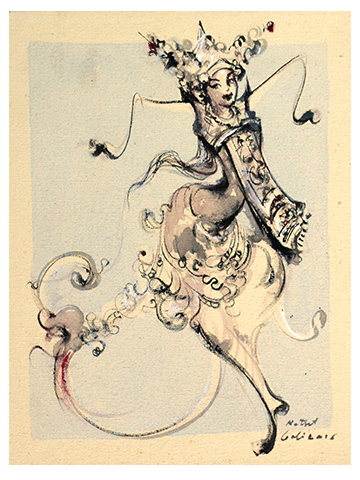 レゴンダンスのバリ絵画の画像