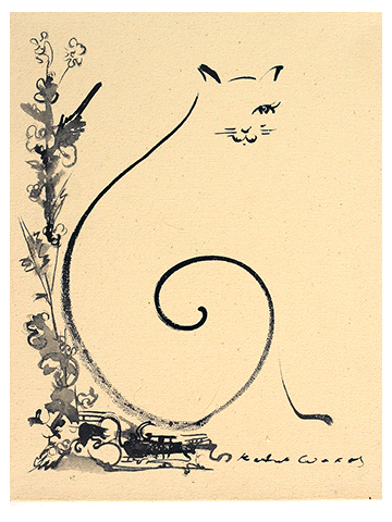 白猫のバリ絵画の画像