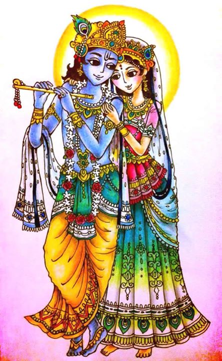 ヒンドゥー教の神様『クリシュナ(Krsna)』と『ラーダー(Radha)』の画像