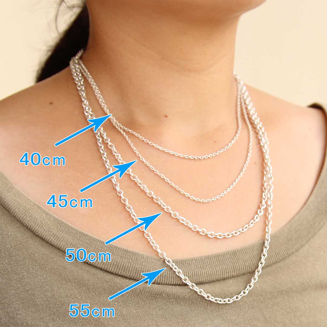 純銀チェーン40cm、45cm、50cm、55cm
