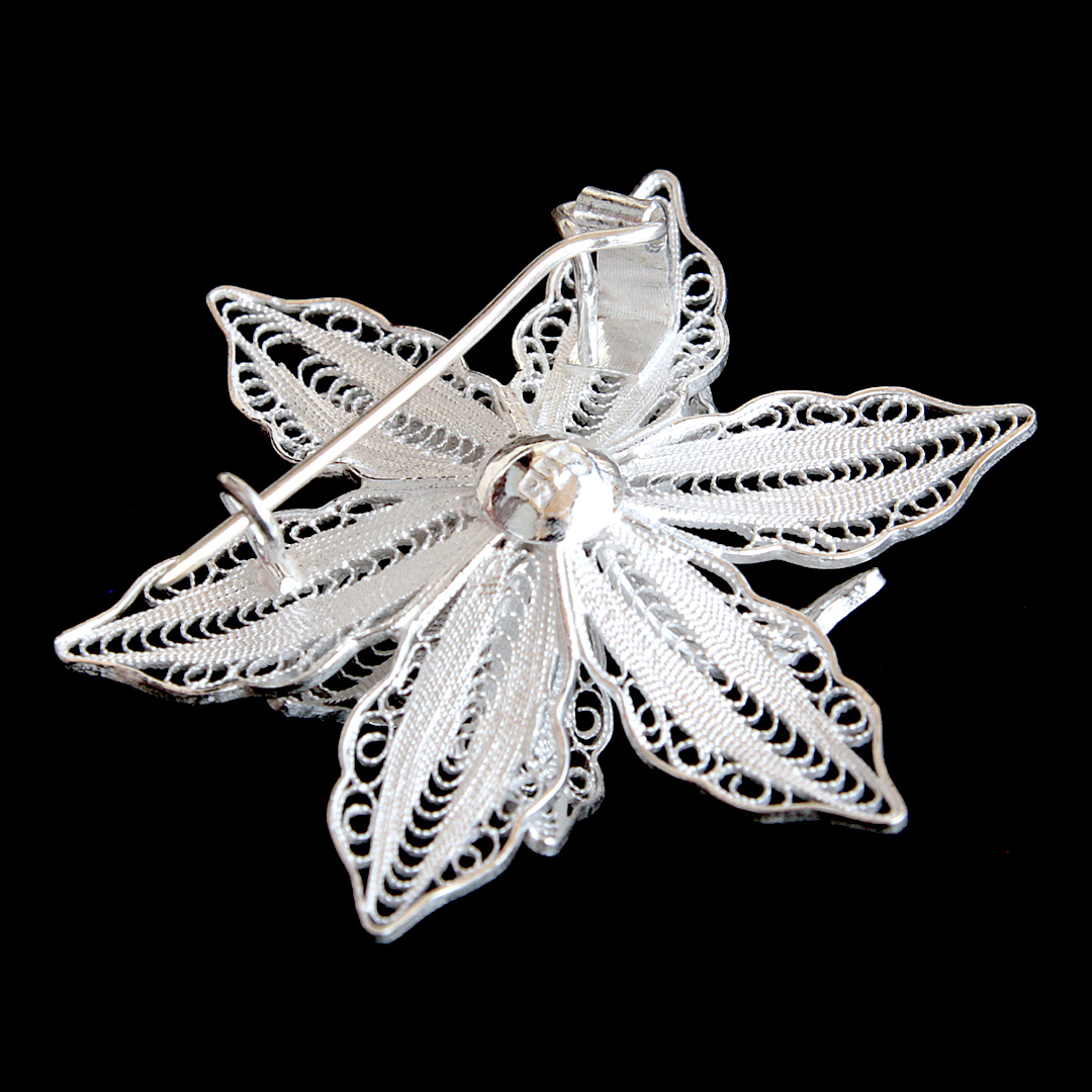 銀線細工ブローチ(si0120)の裏