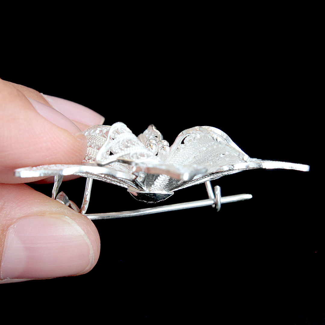 銀線細工ブローチ(si0120)の横